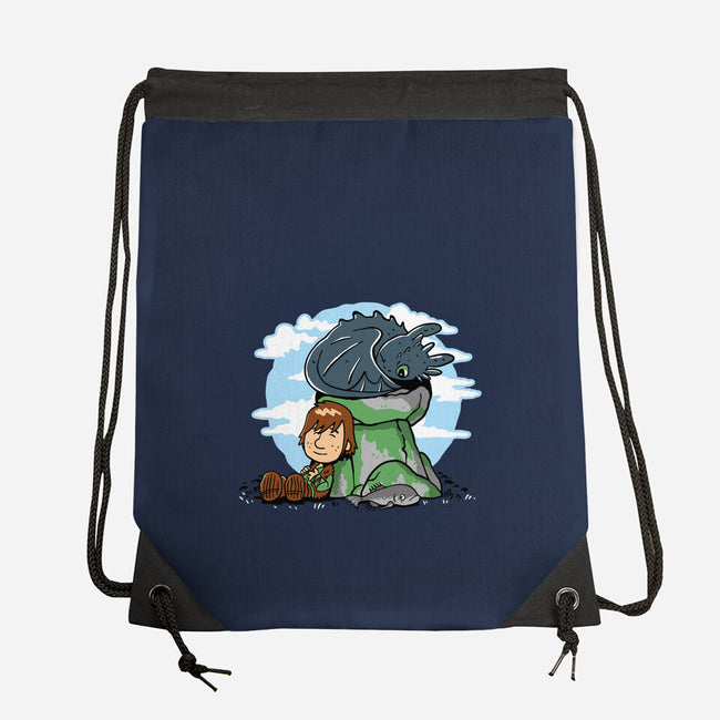 Relaxing With My Dragon-None-Drawstring-Bag-demonigote