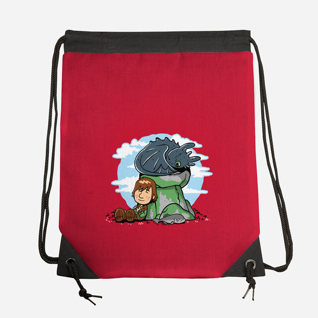 Relaxing With My Dragon-None-Drawstring-Bag-demonigote