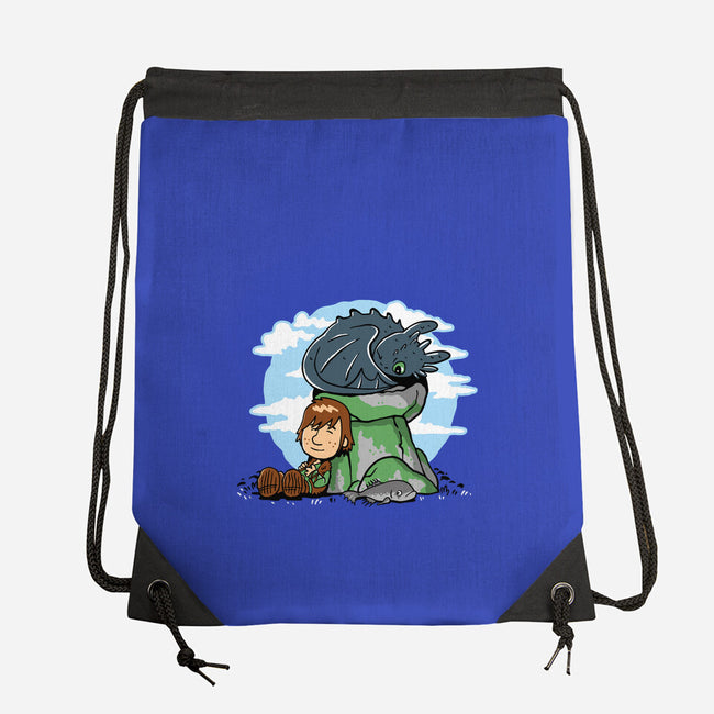 Relaxing With My Dragon-None-Drawstring-Bag-demonigote