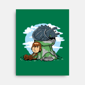 Relaxing With My Dragon-None-Stretched-Canvas-demonigote