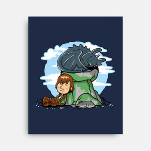 Relaxing With My Dragon-None-Stretched-Canvas-demonigote