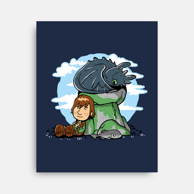 Relaxing With My Dragon-None-Stretched-Canvas-demonigote