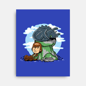 Relaxing With My Dragon-None-Stretched-Canvas-demonigote