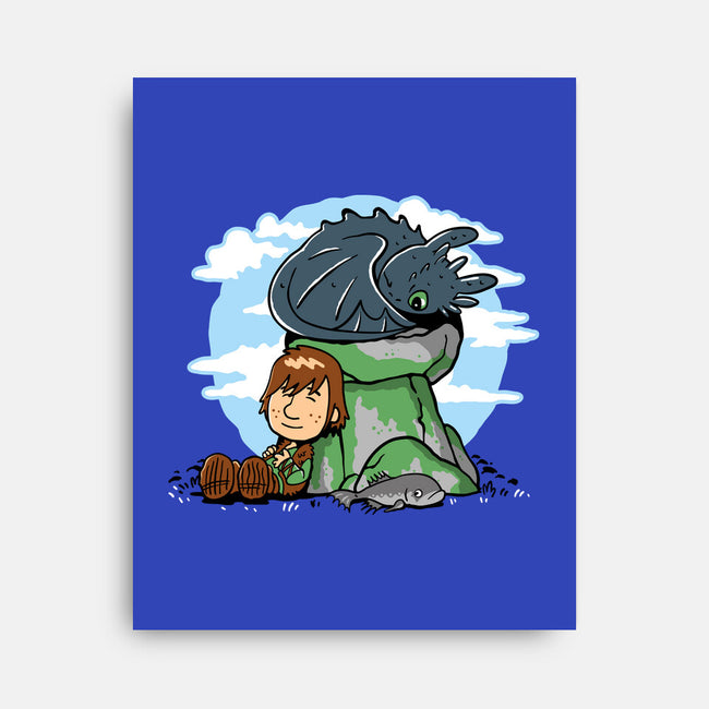 Relaxing With My Dragon-None-Stretched-Canvas-demonigote