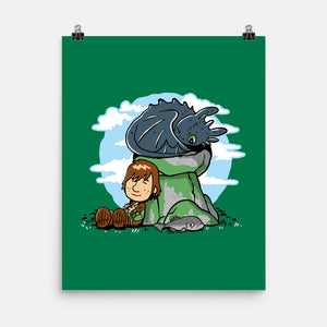 Relaxing With My Dragon-None-Matte-Poster-demonigote