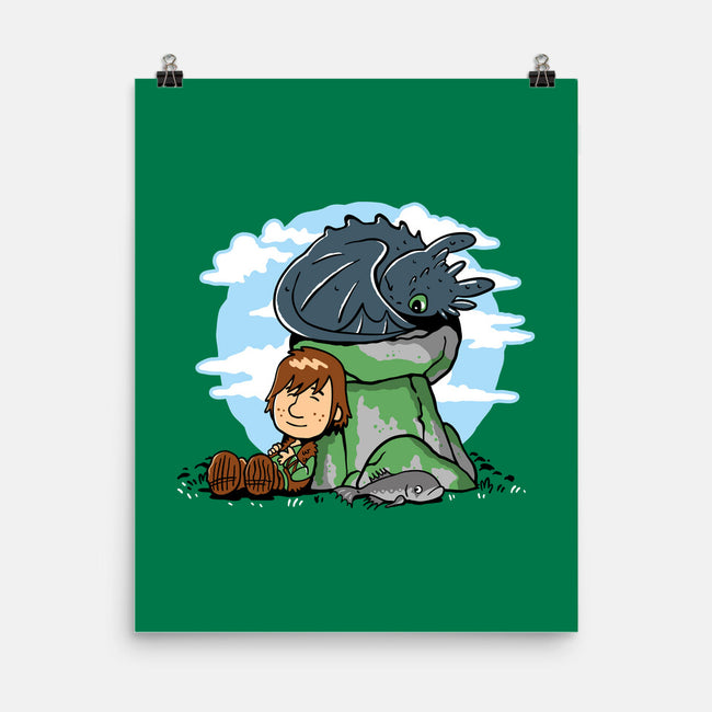 Relaxing With My Dragon-None-Matte-Poster-demonigote