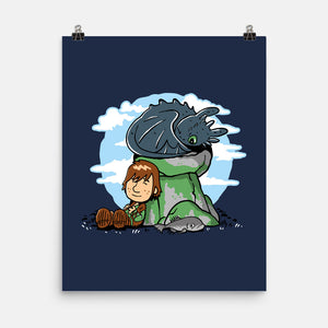 Relaxing With My Dragon-None-Matte-Poster-demonigote
