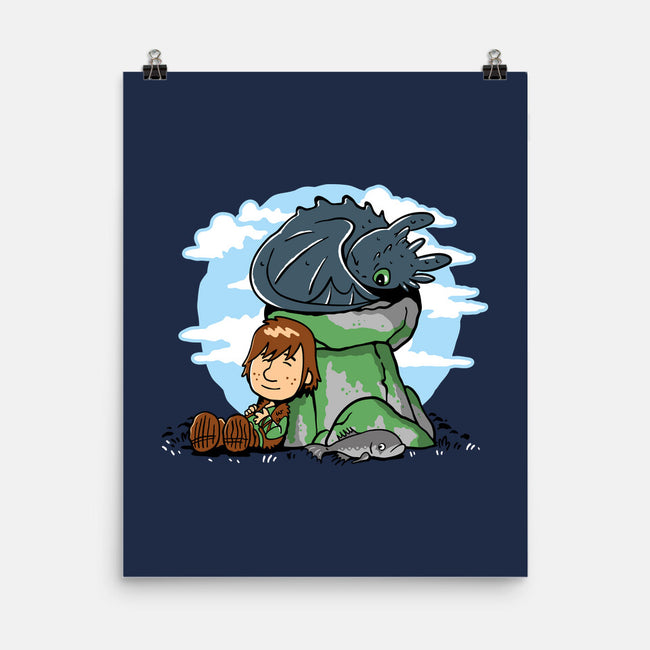 Relaxing With My Dragon-None-Matte-Poster-demonigote