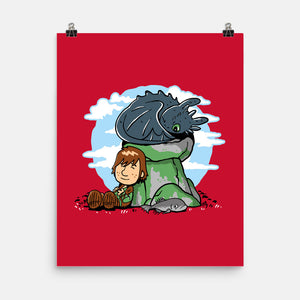 Relaxing With My Dragon-None-Matte-Poster-demonigote