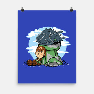Relaxing With My Dragon-None-Matte-Poster-demonigote
