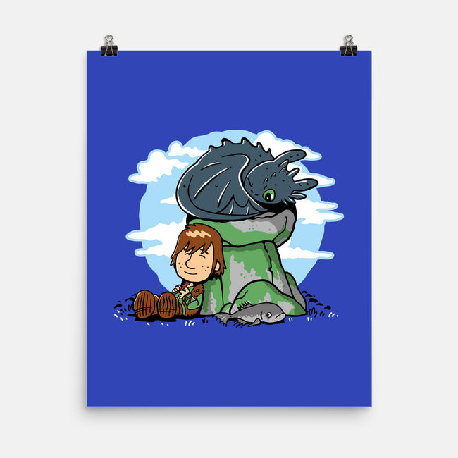Relaxing With My Dragon-None-Matte-Poster-demonigote