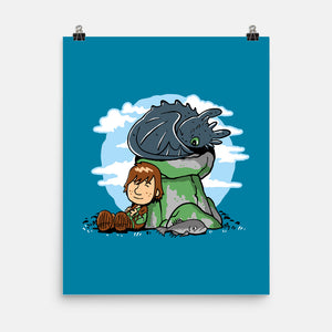 Relaxing With My Dragon-None-Matte-Poster-demonigote