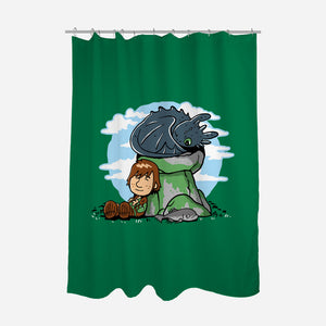 Relaxing With My Dragon-None-Polyester-Shower Curtain-demonigote