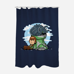 Relaxing With My Dragon-None-Polyester-Shower Curtain-demonigote