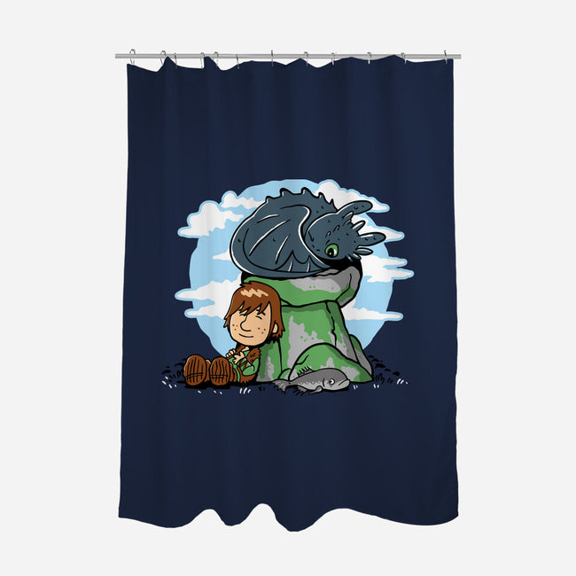 Relaxing With My Dragon-None-Polyester-Shower Curtain-demonigote