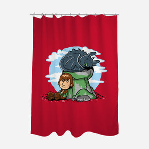 Relaxing With My Dragon-None-Polyester-Shower Curtain-demonigote