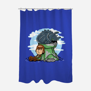 Relaxing With My Dragon-None-Polyester-Shower Curtain-demonigote