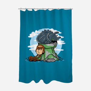 Relaxing With My Dragon-None-Polyester-Shower Curtain-demonigote