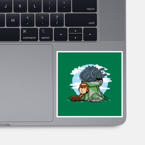 Relaxing With My Dragon-None-Glossy-Sticker-demonigote