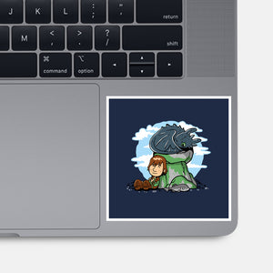 Relaxing With My Dragon-None-Glossy-Sticker-demonigote
