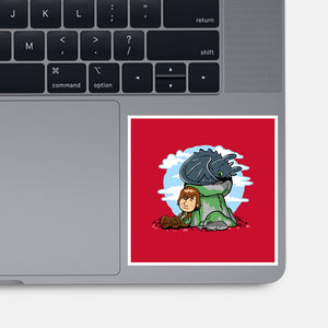 Relaxing With My Dragon-None-Glossy-Sticker-demonigote