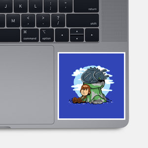 Relaxing With My Dragon-None-Glossy-Sticker-demonigote