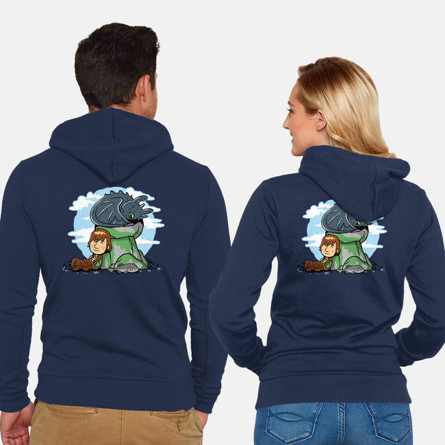 Relaxing With My Dragon-Unisex-Zip-Up-Sweatshirt-demonigote