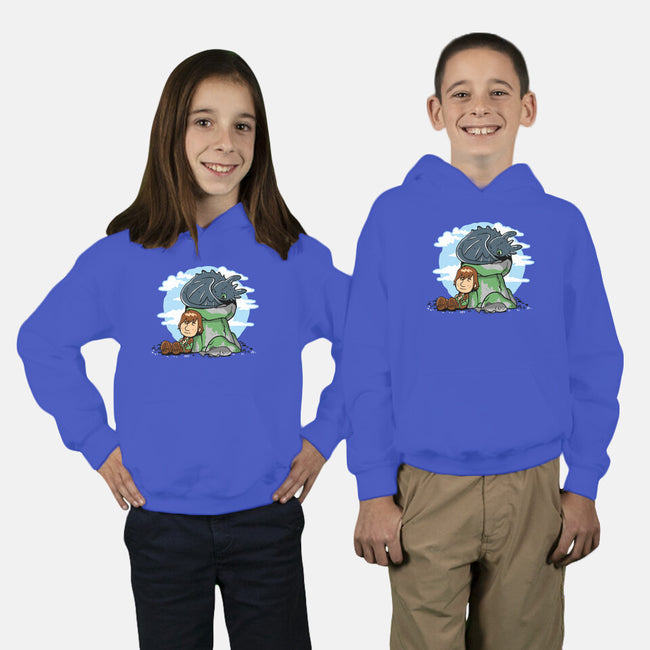 Relaxing With My Dragon-Youth-Pullover-Sweatshirt-demonigote