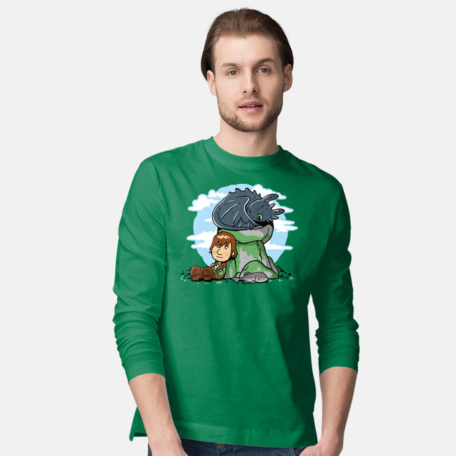 Relaxing With My Dragon-Mens-Long Sleeved-Tee-demonigote