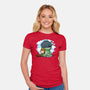 Relaxing With My Dragon-Womens-Fitted-Tee-demonigote