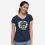 Relaxing With My Dragon-Womens-V-Neck-Tee-demonigote