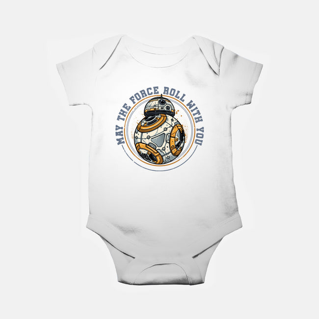 May The Force Roll With You-Baby-Basic-Onesie-glitchygorilla