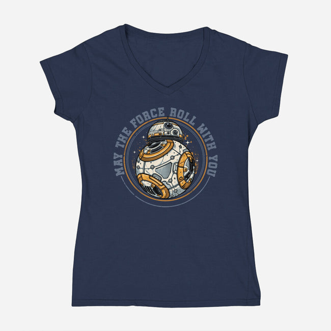 May The Force Roll With You-Womens-V-Neck-Tee-glitchygorilla