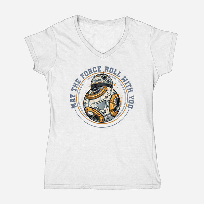 May The Force Roll With You-Womens-V-Neck-Tee-glitchygorilla