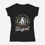 Slugcat Coffee Emblem-Womens-V-Neck-Tee-LAGELANTEE