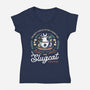Slugcat Coffee Emblem-Womens-V-Neck-Tee-LAGELANTEE