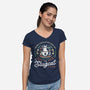 Slugcat Coffee Emblem-Womens-V-Neck-Tee-LAGELANTEE