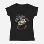 Is It Slasher Friday Yet-Womens-V-Neck-Tee-glitchygorilla