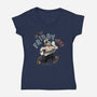 Is It Slasher Friday Yet-Womens-V-Neck-Tee-glitchygorilla