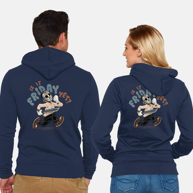 Is It Slasher Friday Yet-Unisex-Zip-Up-Sweatshirt-glitchygorilla