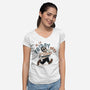 Is It Slasher Friday Yet-Womens-V-Neck-Tee-glitchygorilla