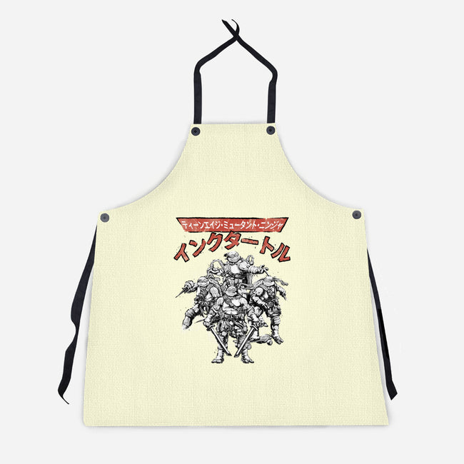 Ninja Squad Sumi-E-Unisex-Kitchen-Apron-Astrobot Invention