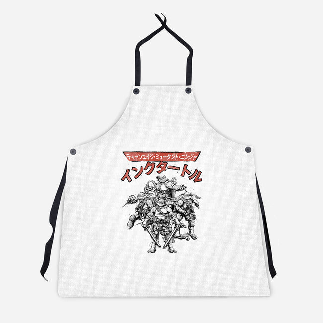 Ninja Squad Sumi-E-Unisex-Kitchen-Apron-Astrobot Invention