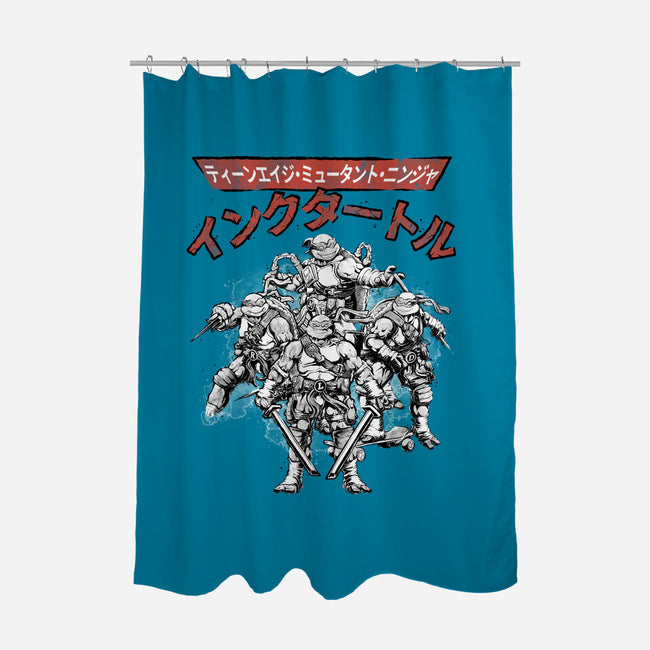 Ninja Squad Sumi-E-None-Polyester-Shower Curtain-Astrobot Invention