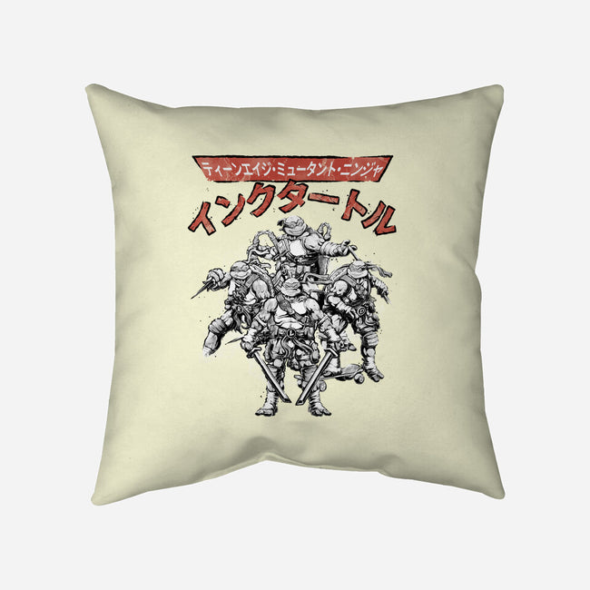 Ninja Squad Sumi-E-None-Removable Cover w Insert-Throw Pillow-Astrobot Invention