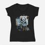 Painting Wizard-Womens-V-Neck-Tee-glitchygorilla