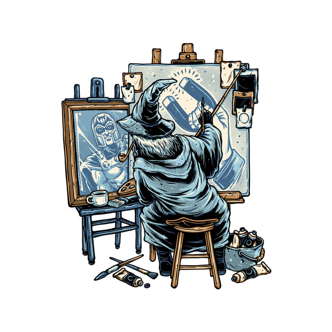 Painting Wizard-Womens-V-Neck-Tee-glitchygorilla
