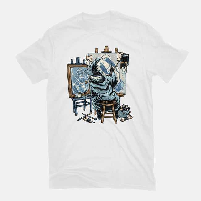 Painting Wizard-Womens-Basic-Tee-glitchygorilla