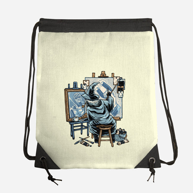 Painting Wizard-None-Drawstring-Bag-glitchygorilla