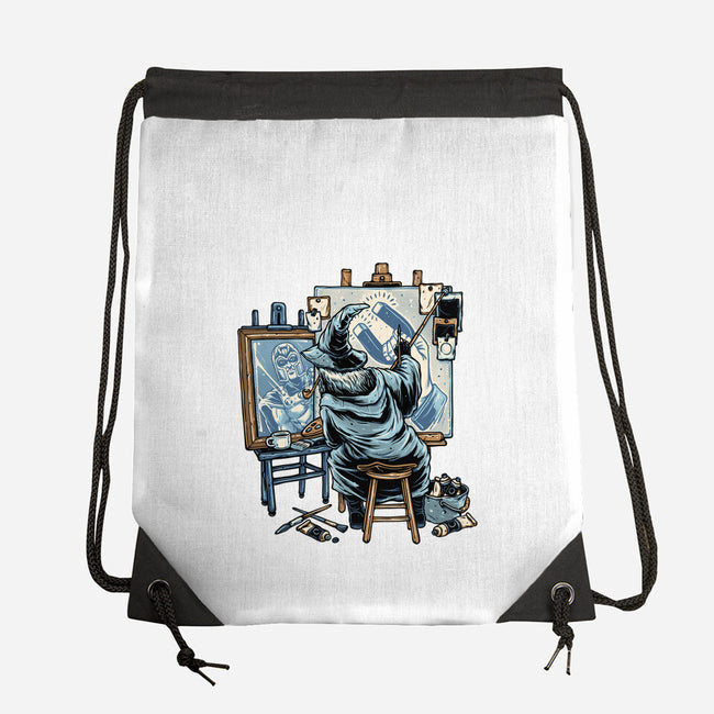 Painting Wizard-None-Drawstring-Bag-glitchygorilla